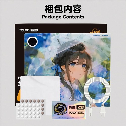 TALONGAMES 加熱ガラスマウスパッド ULTRAPAD、P2-渚 TALONGAMES ULTRAシリーズ P2 渚 加熱ガラスマウスパッド 490x420x6mm