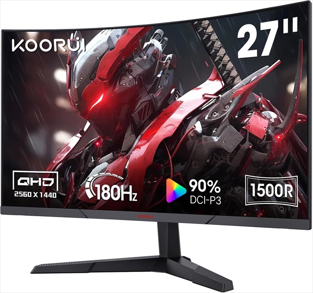 27E6QCA WQHD 180Hz 1500R湾曲ゲーミングモニタ