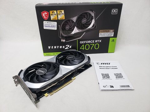 GeForce RTX 4070 VENTUS 2X 12G OC 各サイトで併売につき売切れのさいはご容赦願います。