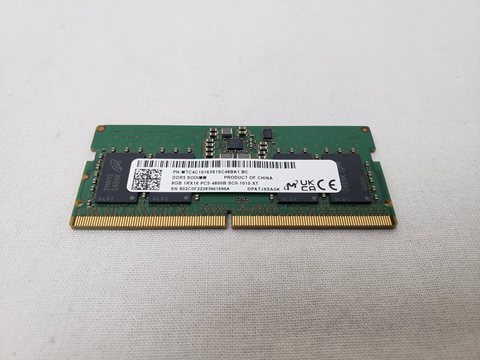 262Pin 4800(PC5-38400) 8GB DDR5 S.O.DIMM 各サイトで併売につき売切れのさいはご容赦願います。