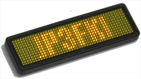 LEDバッジ イエロー LED-Badge-YL LEDネームプレート 電子名札 充電式 全4色