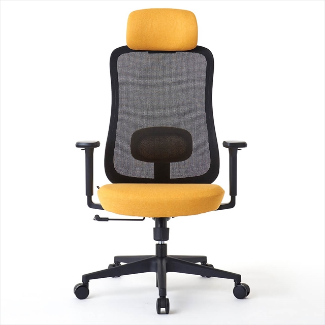 ROOM WORKS(ルームワークス) 北欧モダンスタイルワークチェア M2シリーズ ブラック/イエロー RM2-BYE