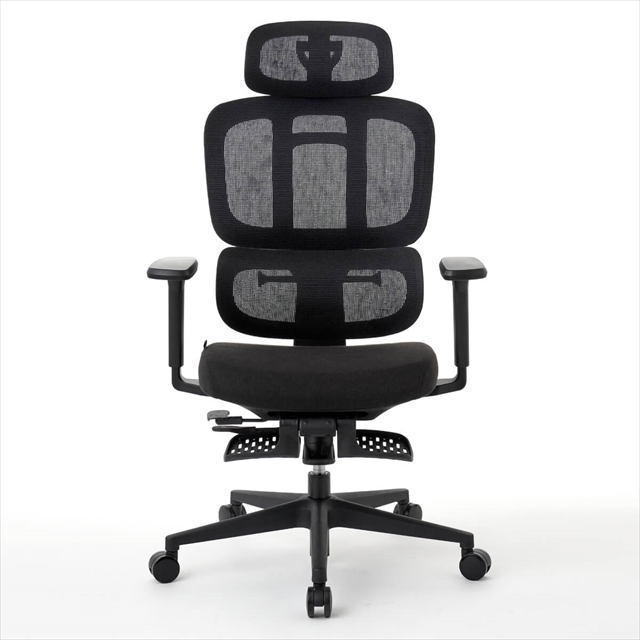 ROOM WORKS(ルームワークス) 多機能ファブリックメッシュワークチェア M6シリーズ ブラック RM6-BK