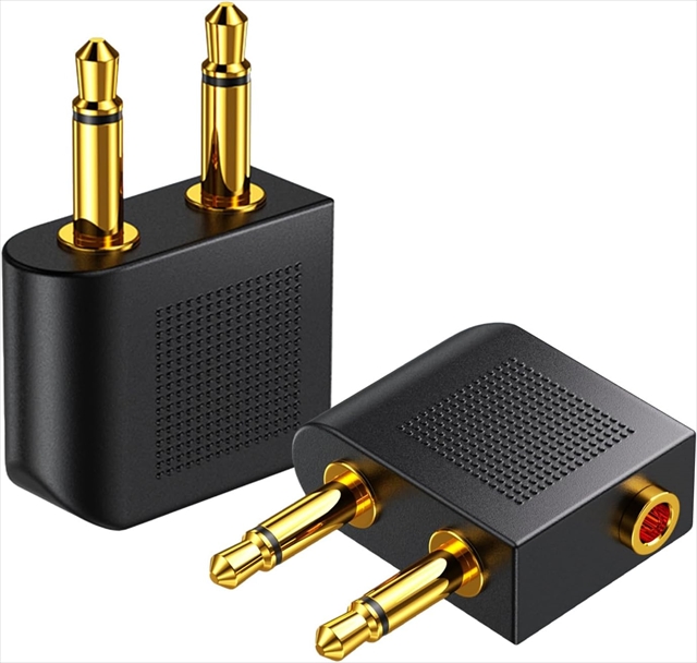 飛行機イヤホンジャック変換アダプタ 飛行機のデュアルオーディオジャックを3.5mmステレオミニジャックに変換