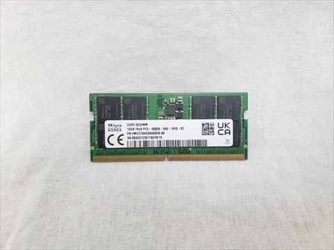 262Pin 5600(PC5-44800) 16GB DDR5 S.O.DIMM 各サイトで併売につき売切れのさいはご容赦願います。