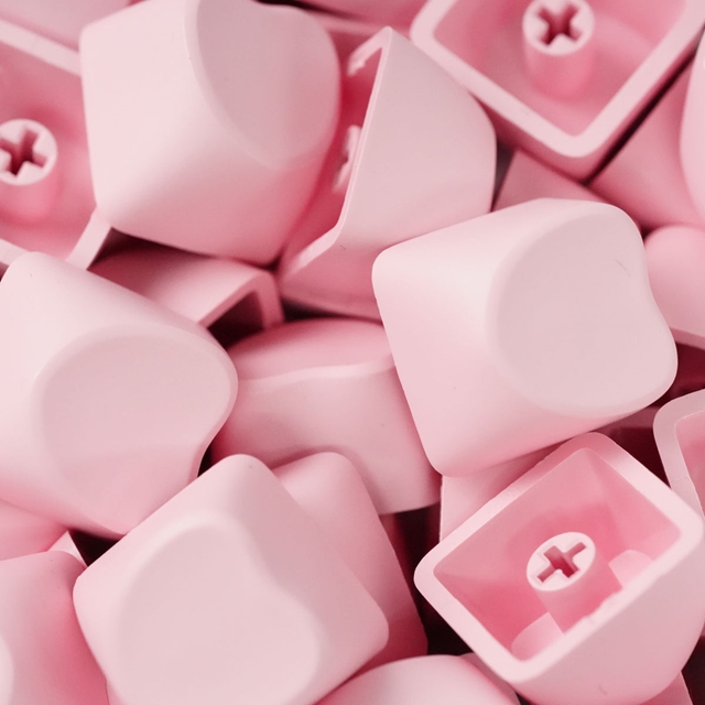 【1個】 Heart Shape Blank Keycaps Pink