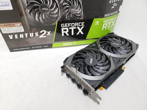 GeForce RTX 3060 Ti VENTUS 2X 8G OCV1 LHR 各サイトで併売につき売切れのさいはご容赦願います。