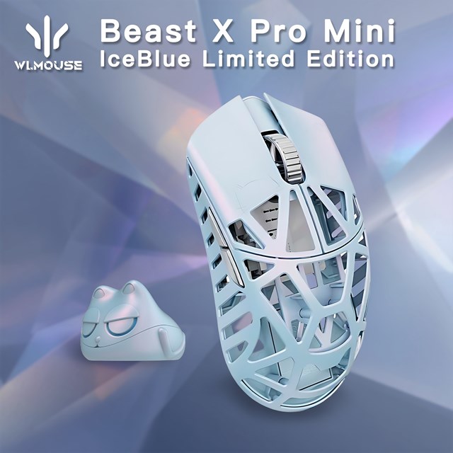 WLMOUSE Beast X Mini Pro IceBlue 穴あり(Side Slits) マグネシウム合金製マウス 【数量限定モデル】