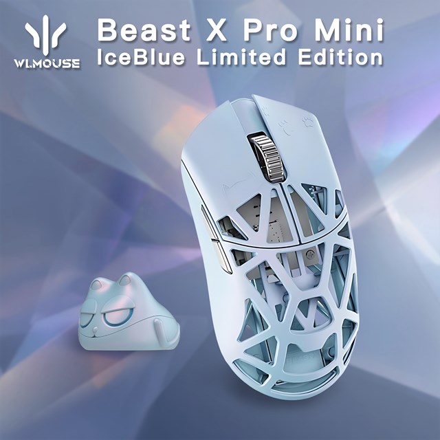 WLMOUSE Beast X Mini Pro IceBlue 穴なし(Solid sides) マグネシウム合金製マウス 【数量限定モデル】
