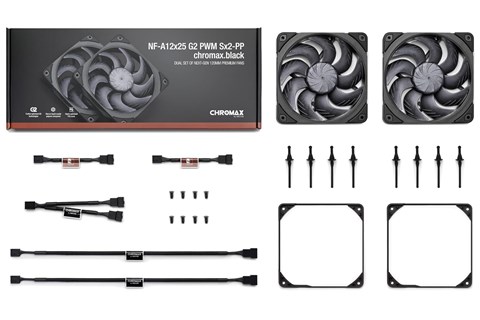 NF-A12x25 G2 PWM Sx2-PP chromax.black (NF-A12X25-G2-PWM-SX2-PP-CH-BK) 