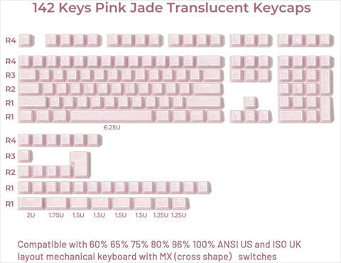 XVX PRISM Series Pink Jade 142keys キーキャップ