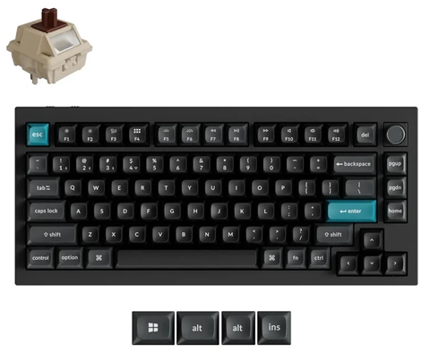 Q1U-M1-US Keychron Q1 Ultra 8K ワイヤレスカスタムメカニカルキーボード - RGB - US配列 - ブラック / Keychron Silk POMスイッチ（ホットスワップ）赤軸