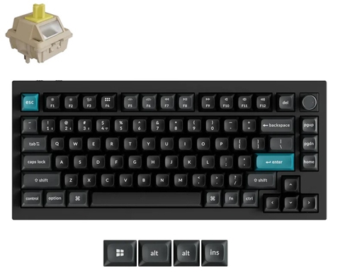 Q1U-M4-US Keychron Q1 Ultra 8K ワイヤレスカスタムメカニカルキーボード - RGB - US配列 - ブラック / Keychron Silk POMスイッチ（ホットスワップ）バナナ軸