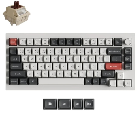 Q1U-P3-US Keychron Q1 Ultra 8K ワイヤレスカスタムメカニカルキーボード - RGB - US配列 - ホワイト / Keychron Silk POMスイッチ（ホットスワップ）茶軸
