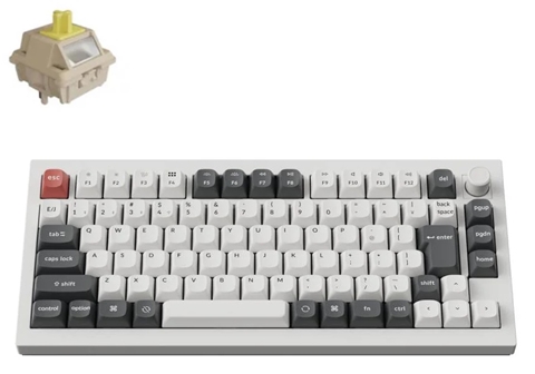 Q1U-P4V-JIS Keychron Q1 Ultra 8K ワイヤレスカスタムメカニカルキーボード - RGB - JIS配列 - ホワイト / Keychron Silk POMスイッチ（ホットスワップ）バナナ軸