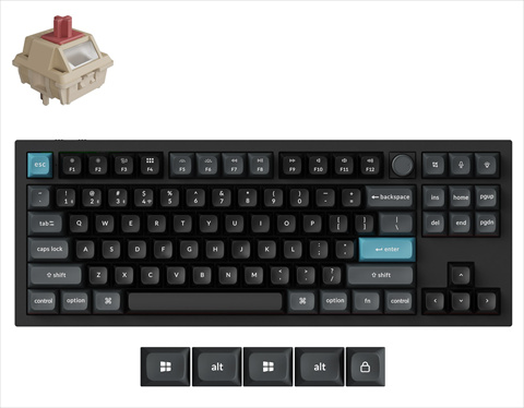 Q3U-M1-US Keychron Q3 Ultra 8K ワイヤレスカスタムメカニカルキーボード - RGB - US配列 - ブラック / Keychron Silk POMスイッチ（ホットスワップ）赤軸