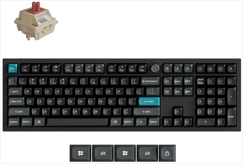 Q6U-M1-US Keychron Q6 Ultra 8K ワイヤレスカスタムメカニカルキーボード - RGB - US配列（テンキー付 / 100%フルサイズ）- ブラック / Keychron Silk POMスイッチ（ホットスワップ）赤軸