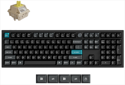 Q6U-M4-US Keychron Q6 Ultra 8K ワイヤレスカスタムメカニカルキーボード - RGB - US配列（テンキー付 / 100%フルサイズ）- ブラック / Keychron Silk POMスイッチ（ホットスワップ）バナナ軸
