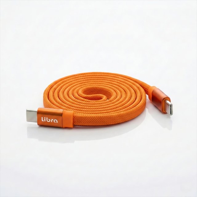 LBR-PDMFS1mOR Libra 60WマグフラットスパイラルPDケーブル 1m オレンジ ☆6個まで￥250クリックポスト対応可能！