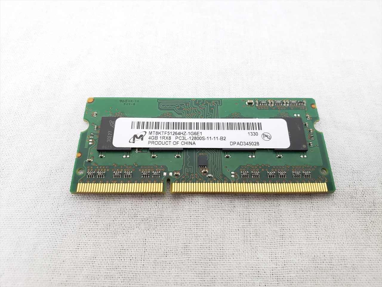 【中古】Micron PC3L-12800S (DDR3L-1600) 4GB SO-DIMM 204pin ノートパソコン用 低電圧対応メモリ 204Pin 1600(PC3L-12800) 4GB DDR3L S.O.DIMM 各サイトで併売につき