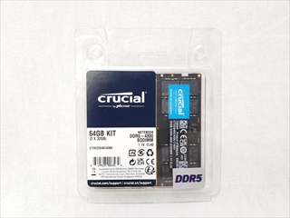 262Pin 4800(PC5-38400) 32GB x2 DDR5 S.O.DIMM 各サイトで併売につき売切れのさいはご容赦願います。