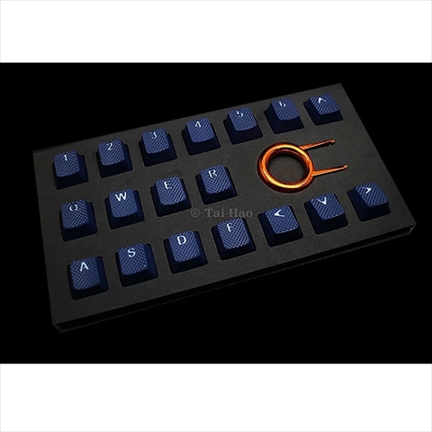 Tai-Hao Rubber Gaming Backlit Keycaps-18 keys Dark Blue th-rubber-keycaps-darkblue-18 Tai-Hao（タイハオ） ゲーミングキーキャップ ☆2個まで￥250クリックポスト対応可能！