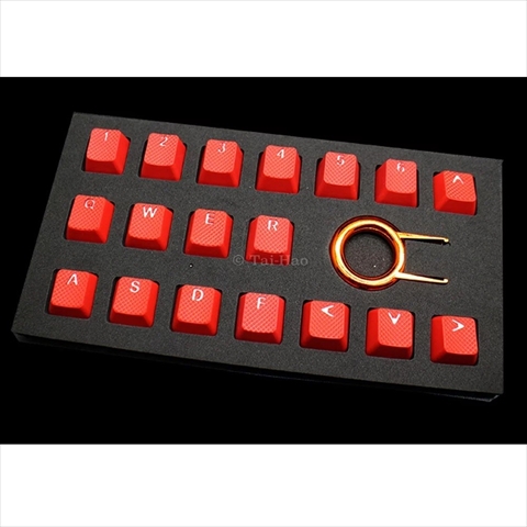 Tai-Hao Rubber Gaming Backlit Keycaps-18 keys Red th-rubber-keycaps-red-18 Tai-Hao（タイハオ） ゲーミングキーキャップ ☆2個まで￥300ネコポス対応可能！