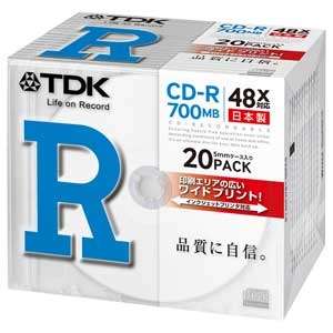 【クリックでお店のこの商品のページへ】CD-R80PWX20A