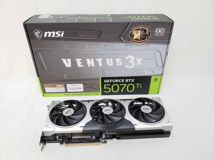 [保証確認] GeForce RTX 5070 Ti 16G VENTUS 3X OC 各サイトで併売につき売切れのさいはご容赦願います。