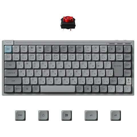 J9-MH1-JIS J9 QMK ワイヤレス・メカニカルキーボード-White LED - JIS配列（かな印字あり）（テンキーレス） /Keychron Milk POMロープロファイルメカニカルスイッチ（ホットスワップ）赤軸/ PBTダブルショットキーキャップ