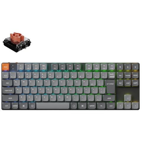 K1M-H6V-JIS K1 Max QMK/VIA ワイヤレス カスタム・メカニカルキーボード - RGB - JIS配列（かな印字なし）（テンキーレス） /KeychronロープロファイルSilent（静音）赤軸（ホットスワップ）/ PBTダブルショットキーキャップ