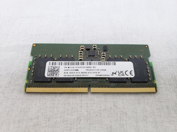262Pin 4800(PC5-38400) 8GB DDR5 S.O.DIMM 各サイトで併売につき売切れのさいはご容赦願います。