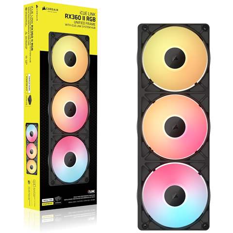 iCUE LINK RX360 II Unified Frame RGB Fans Starter Kit, Black (CO-9051059-WW)