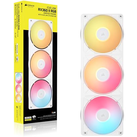 iCUE LINK RX360 II Unified Frame RGB Fans Starter Kit, White (CO-9051060-WW)