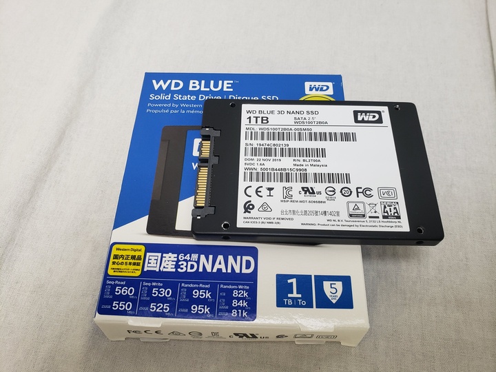 WD Blue WDS100T2B0A 各サイトで併売につき売切れのさいはご容赦願います。