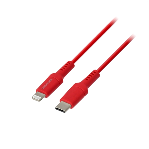 GH-ALTCA100-RD 1m レッド iPhoneや/iPadでの使用に最適なUSB Type-C to Lightningケーブル ☆4個まで￥300ネコポス対応可能！