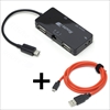 RUH-OTGU2CR+C SDカードリーダー付き2ポートUSBハブ+急速充電microUSBケーブル ☆2個まで￥250クリックポスト対応可能！