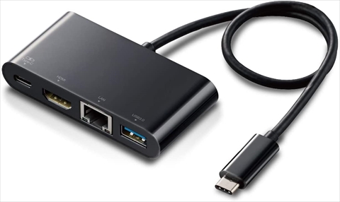 DST-C09BK Type-Cﾄﾞｯｷﾝｸﾞｽﾃｰｼｮﾝ/PD対応/充電用Type-C1ﾎﾟｰﾄ/USB(3.1)1ﾎﾟｰﾄ/HDMI1ﾎﾟｰﾄ/LANﾎﾟｰﾄ/30cmｹｰﾌﾞﾙ/ﾌﾞﾗｯｸ　☆2個まで￥300ネコポス対応可能！