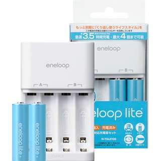 【クリックで詳細表示】N-TGL01QS (eneloop lite 充電器セット (単3形 eneloop lite充電池2個付))