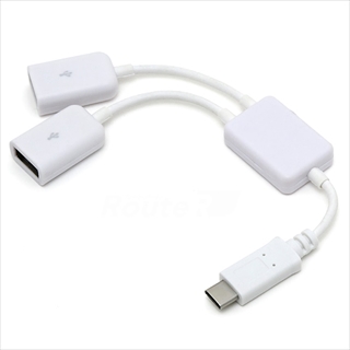 RC-OTG2TCW USB2．0 Type-C OTGケーブル（2ポート） ホワイト ☆2個まで￥250クリックポスト対応可能！