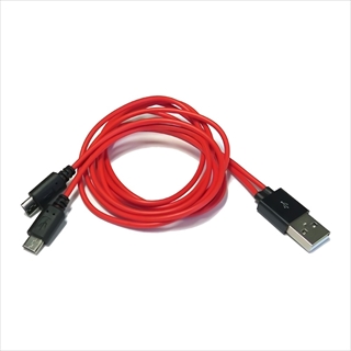 SU2-MC80X2 microUSB 2股充電ケーブル 80cm / 充電のみ対応 ☆4個まで￥250クリックポスト対応可能！