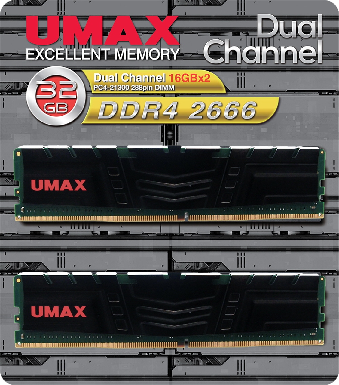 4枚 UMAXデスクトップ用 UM-DDR4D-2666-32GBHS 4枚 UMAXデスクトップ用 UM-DDR4D-2666-32GBHS