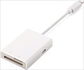 MR-LC201WH  Lightning ｶｰﾄﾞﾘｰﾀﾞｰ/SD+microSD対応/Type-C変換ｱﾀﾞﾌﾟﾀ付属/ｹｰﾌﾞﾙ7cm/ﾎﾜｲﾄ ☆1個まで￥250クリックポスト対応可能！