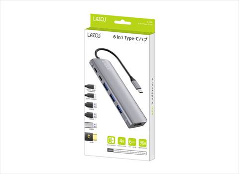 L-CH6 Type-C 変換アダプター 6 in 1  ☆￥250クリックポスト対応可能！