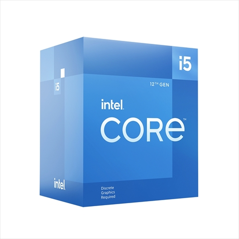 Core i5-12400F  6コア(P-core 6(2.5GHz)/12スレッド/Sigle P Turbo(4.4GHz)/Smart Cache 18MB/TDP65W ※F型番は内蔵グラフィックスは搭載されておりません。