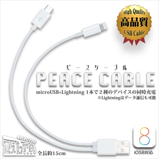 LBR-CPCC ホワイト 充電専用ピースケーブル ☆4個まで￥300ネコポス対応可能！