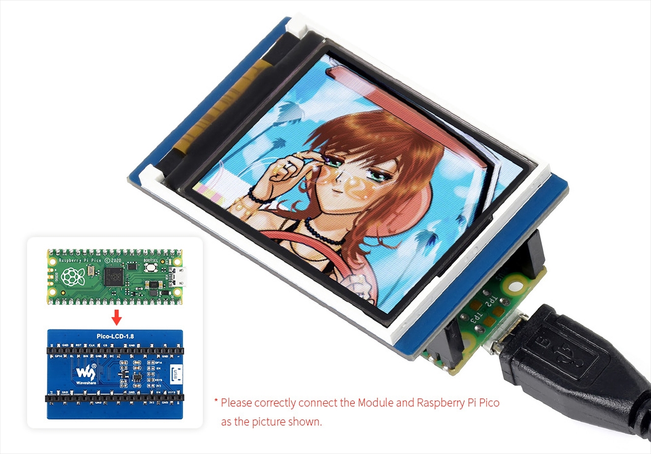 Raspberry Pi Pico用 1 8インチ 液晶モジュール 160 128 Waveshare 電子工作 電子工作 ロボット Pcパーツと自作パソコン 組み立てパソコンの専門店 1 S Pcワンズ
