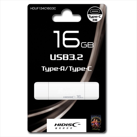 HDUF134C16G3C USB3.2 Gen2 Type-C メモリ Type-Aコネクタ搭載　☆6個まで￥250クリックポスト対応可能！
