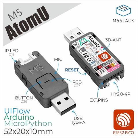 M5STACK-K117 ATOM U ☆6個まで￥250クリックポスト対応可能！