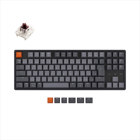 K8-91-RGB-Brown-JP Keychron K8 ワイヤレス・メカニカルキーボード RGB - 日本語配列（テンキーレス）-Gateron茶軸